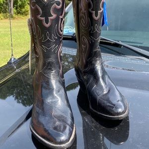 Panhandle slim eel skin cowboy boots.